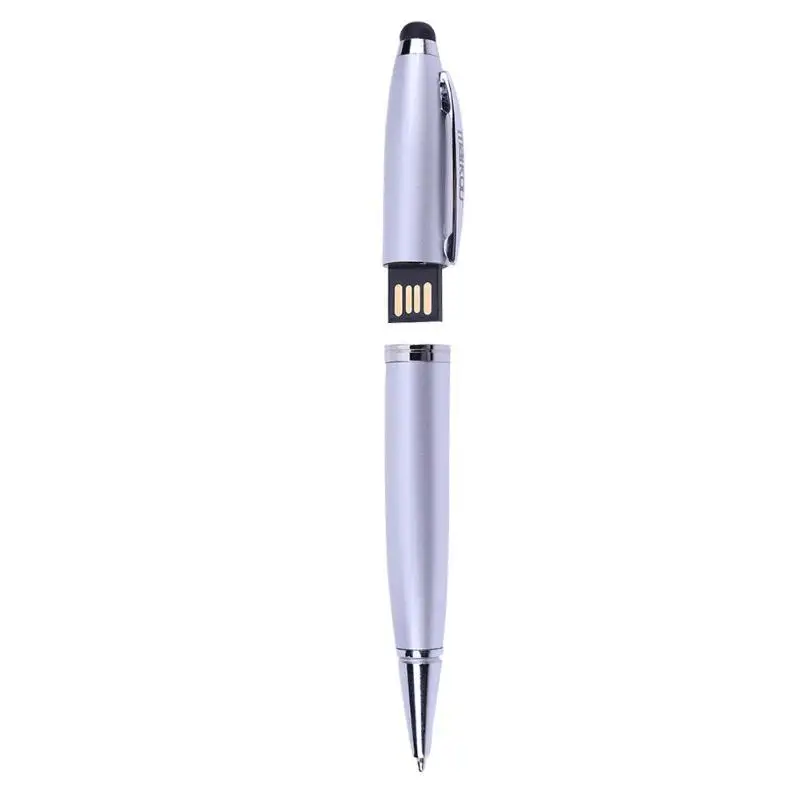 8GB USB флэш-диск с сенсорным экраном емкостная письменная ручка для письма для деловых встреч для письма для офиса школьные принадлежности - Цвет: Silver