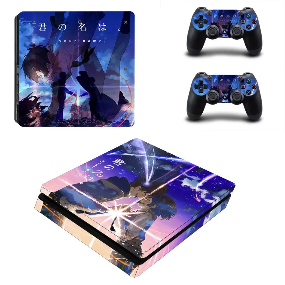 

Vinly Skin Sticker Cover for Sony PS4 Slim PlayStation 4 SLIM Console and 2 controller skins -Anime : Your name