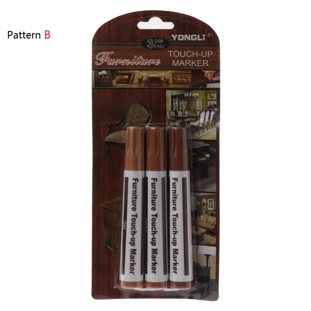 

Wood Repair System Kit Filler Sticks Touch Up Marker Floor Furniture Scratch Fix-Pattern B of Maple, Oak, Cherry shades