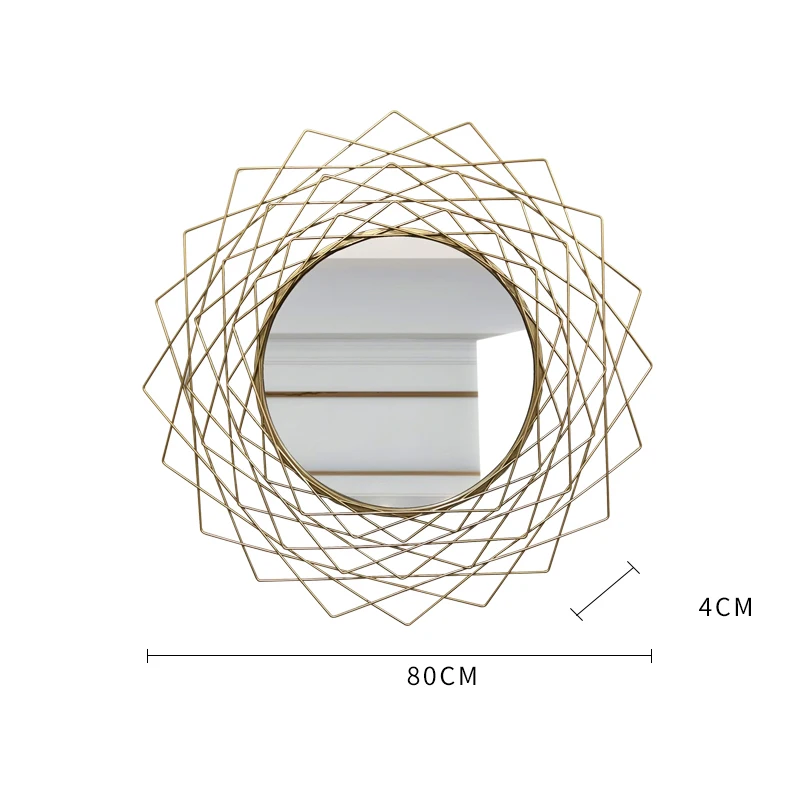 Европейское Кованое декоративное зеркало, Настенное подвесное украшение, украшение для дома, гостиной, дивана, телевизора, фон для настенной росписи, украшения