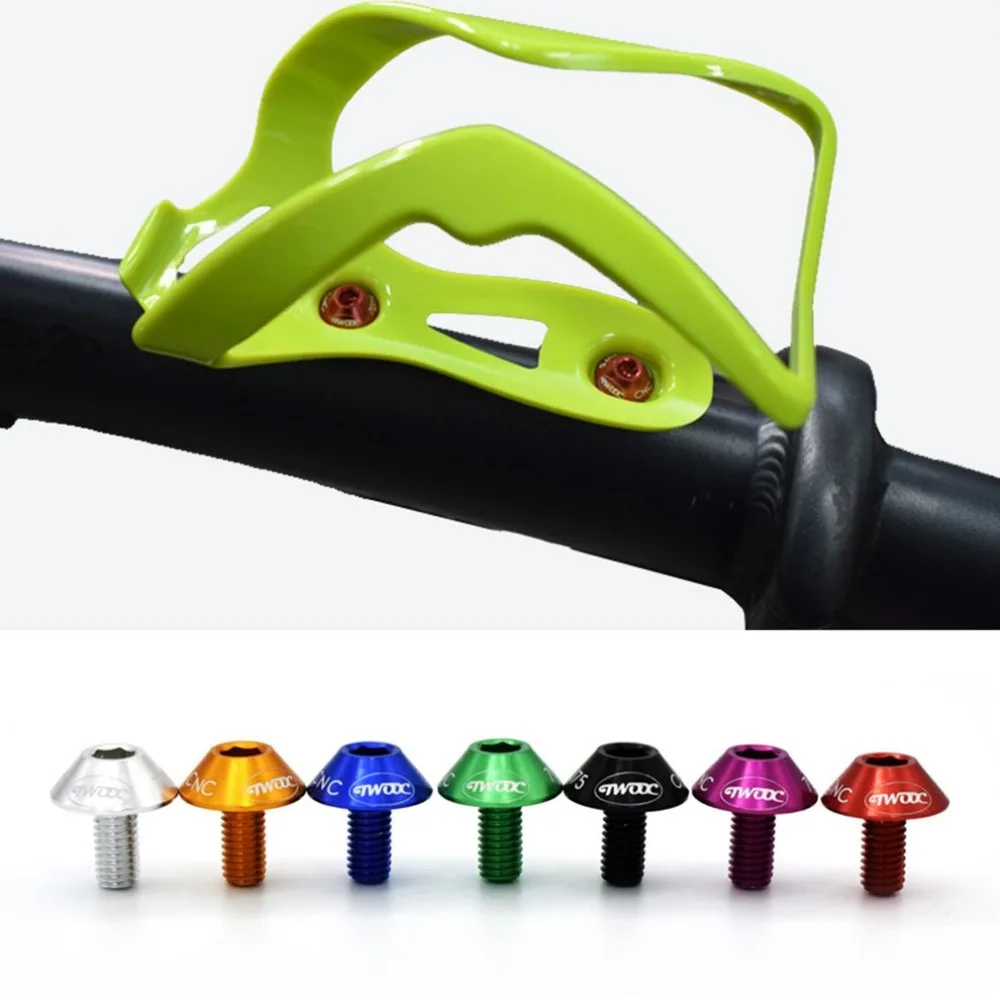 

2PCS Bicycle Water Bottle Cage Bolts CNC Aluminum Alloy M5*12mm Screws For Bike Bottle Holder Bracket Kettle Rack Cycling