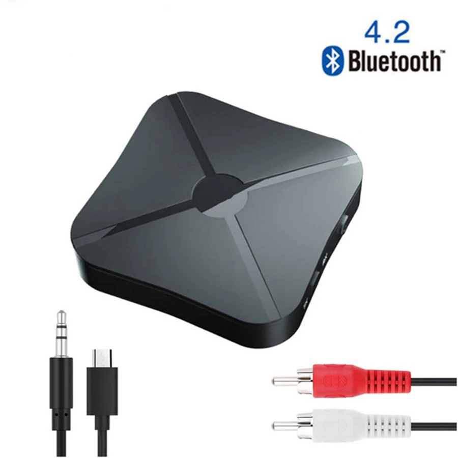 

KN319 Bluetooth 4.2 10M Wireless Audio Transmitter Receiver Audio Adapter With 3.5MM Jack Cables For Home TV MP3 Speaker PC