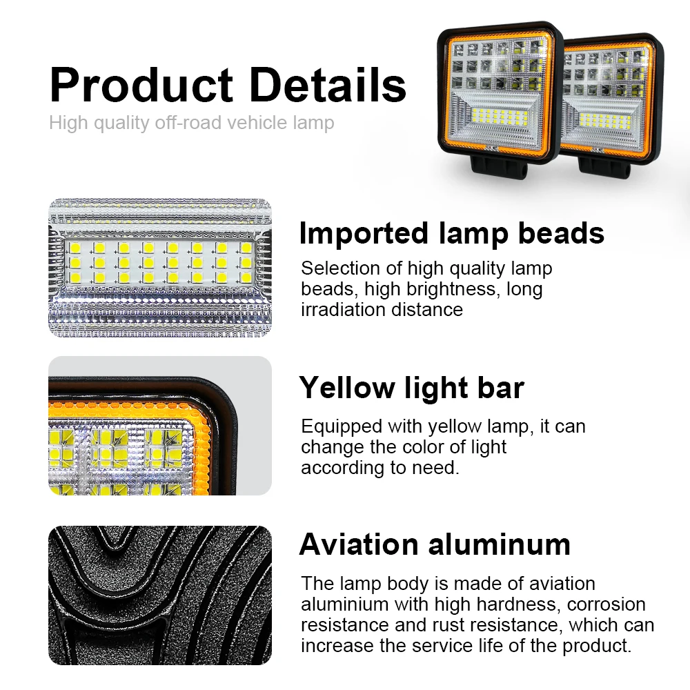 3-Цвета рабочий светильник 126W Faros 4x4 аксессуары внедорожный светодиодный светильник бар рабочий светильник по бездорожью Barra светодиодный светильник 3000 К 6000 для УАЗ