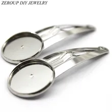 ZEROUP 18 мм 10 шт покрытые серебром Заколки для волос покрытием шпильки стеклянные кабошоны Cameo Базовая Фурнитура для бижутерии HC-009