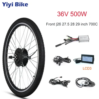 

e bike 36V 500W Front Motor Wheel Electric Bicycle Conversion Kit Brushless Non-gear Hub Motor 35km/h KT LCD3 26 27.5 28 29 700C