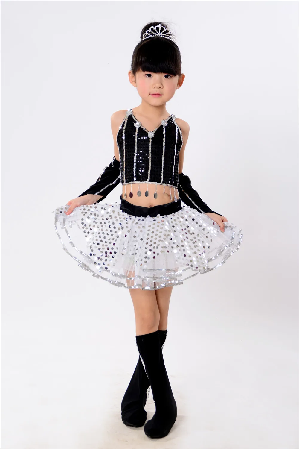 Children Sequined Costumes Modern Children Dance Clothing Street Dance