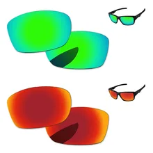 Огонь красный и зеленый 2 пары зеркальные поляризованные Сменные линзы для Юпитера квадратные солнечные очки Рамка UVA и UVB Защита