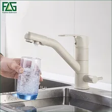 Flg высокого класса латунный корпус хаки цвет кухонная раковина кран смесителя 360 градусов вращения с очистки воды особенности 302-33 м