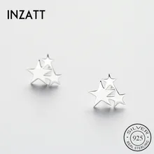 INZATT минималистичные Настоящее серебро 925 проба серьги-гвоздики со звездами изысканные ювелирные аксессуары модные Brincos для женщин подарок