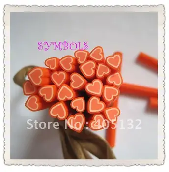 

g-06 Free Shipping 100pcs/lot 5mm Red Heart Cane Fancy Nail Art Polymer Clay Cane Nail Art Decoration