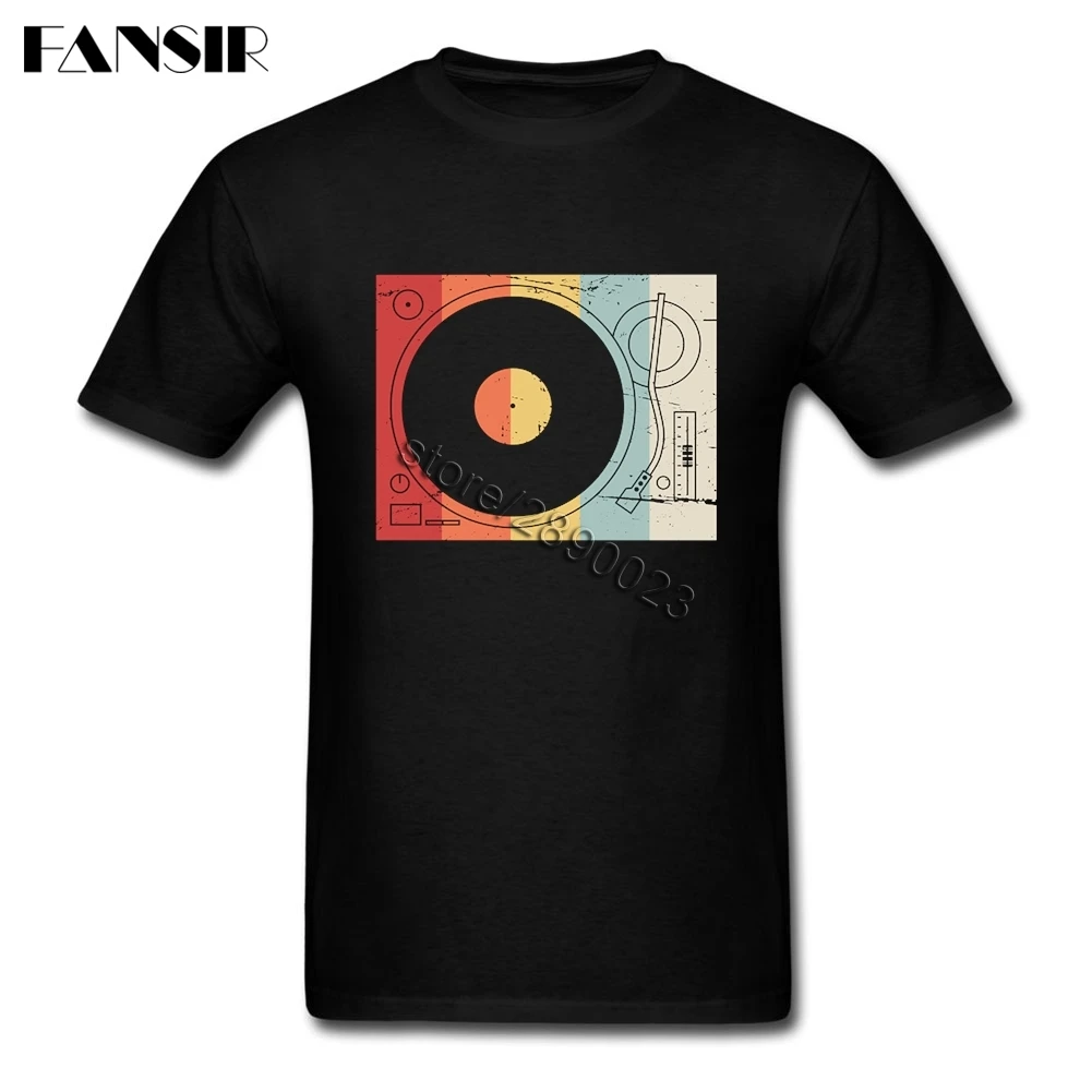 

Retro Record Player Camiseta Summer Men T-shirt Short Sleeve 100% Cotton O Neck T Shirt For Adult