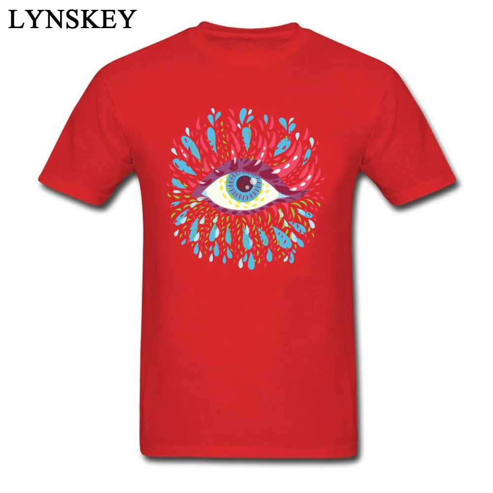 T Shirt Design Short Sleeve Brand Crewneck 100% Cotton Tops Tees Design Summer Blue Psychedelic Eye Tee Shirts for Male Blue Psychedelic Eye red