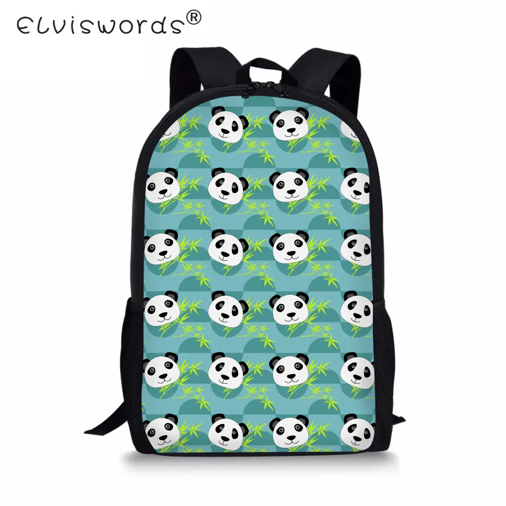 #*Cheap ELVISWORDS Cute Panda Print Kids School Bags for Teens Girls Bookbag Kids School Bag Women Casual Travel Daypack Mochila Escolar