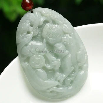 

A jadeite jade Ruyi Pendant with genuine brave blessing in front of Burma natural jade jade pendant felicitous wish of making