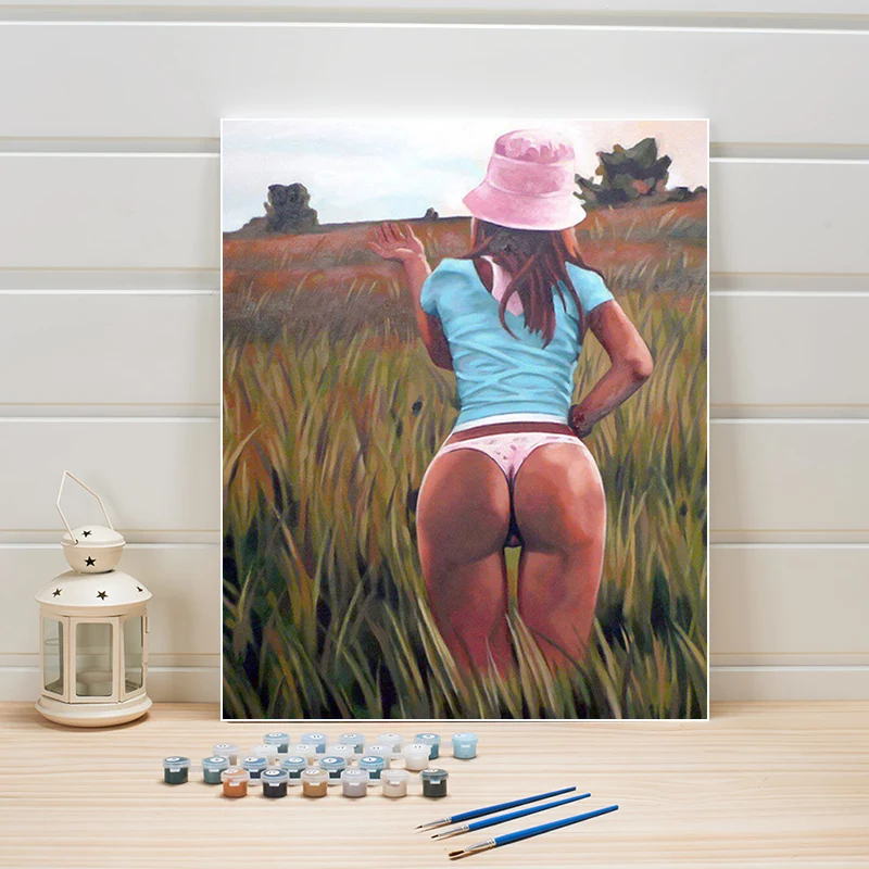 

Woman Canvas Painting By Numbers 40x50 Figure Acrylics Paint Number Wall Pictures For Bedroom Decor Coloring Art One Piece Kits