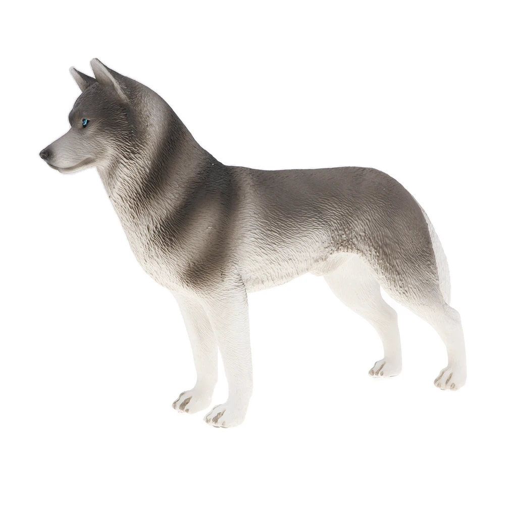 2pcs Plastic Realistic Animals Husky Dog Pet Action Figure Doll Toys Insect Playset Kid Toddler Learning Toys Decor Collectibles