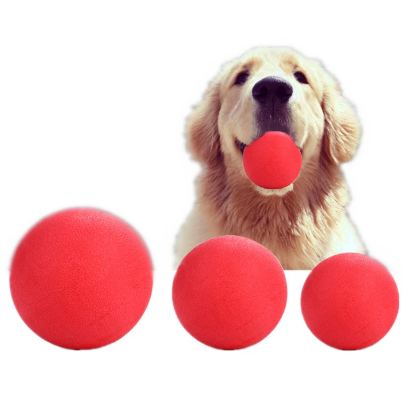 5/6/7cm Rubber Bouncing Ball Pet Squeak Toys Sound Play Dog Toys For