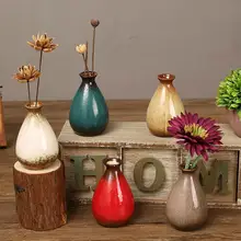 Цветная Керамическая мини ваза креативное простое садовое украшение офисная спальня гостиная украшение стола ваза для украшения интерьера