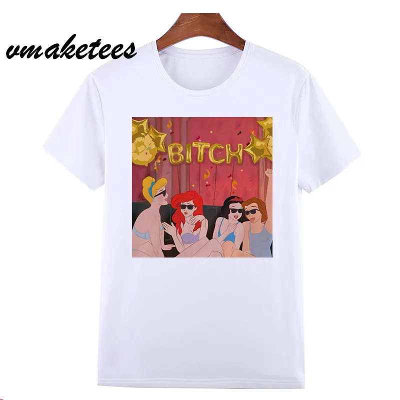 

Dark Snow White Harajuku T Shirt O-Neck Fck You Punk T-Shirt Print Casual Short Sleeve Tshirt Streetwear HCP4581