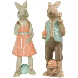 Милая пара керамический кролик ремесла украшения дома ремесла Творческий Фарфор Животных Фигурки зайчика