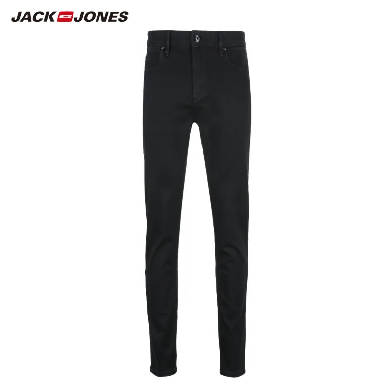 JackJones Для мужчин тянущиеся женские черные плотно прилегает к телу ноги обтягивающие джинсы 219232503 - Цвет: DENIM BLACK