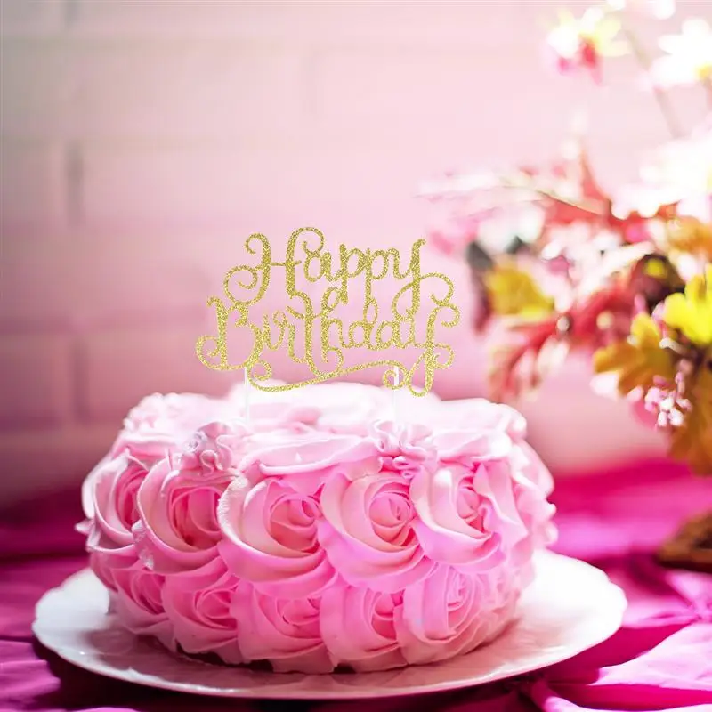 10 шт. блестящая бумага счастливое украшение для именинного торта вечерние принадлежности для украшения дня рождения A3