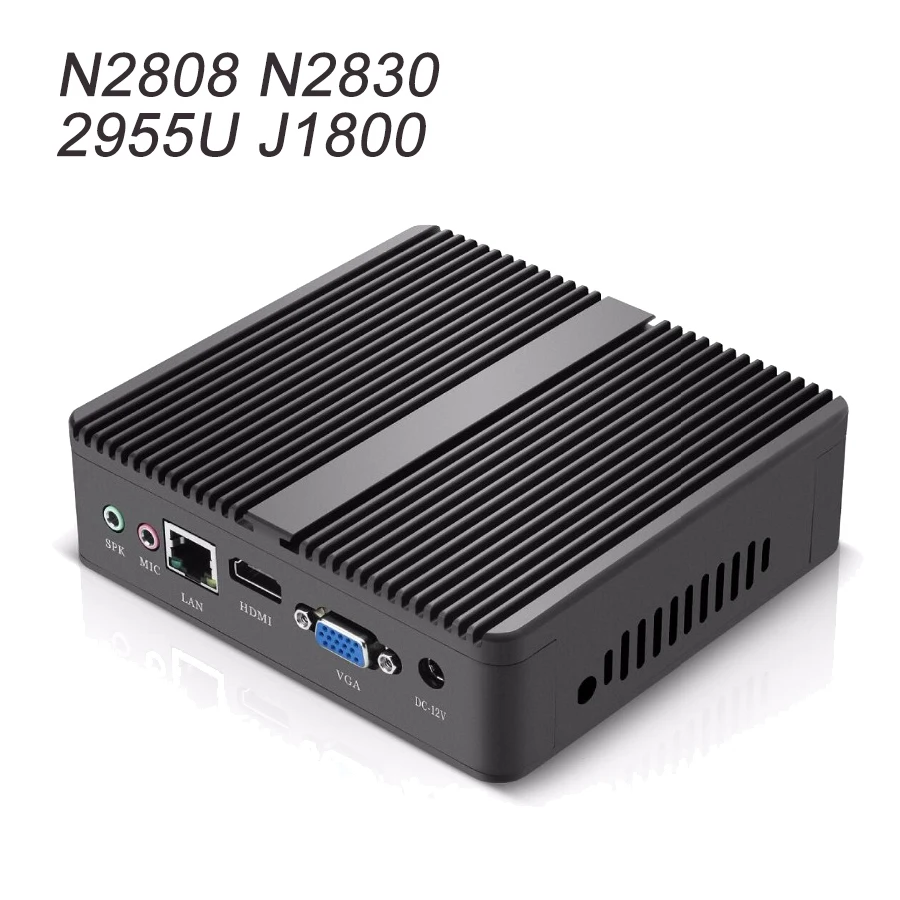 Intel Celeron N2808 N2830 Mini PC Windows 10 Linux Безвентиляторный Intel мини домашний кинотеатр на основе персонального компьютера Media Player WI-FI HDMI Office для