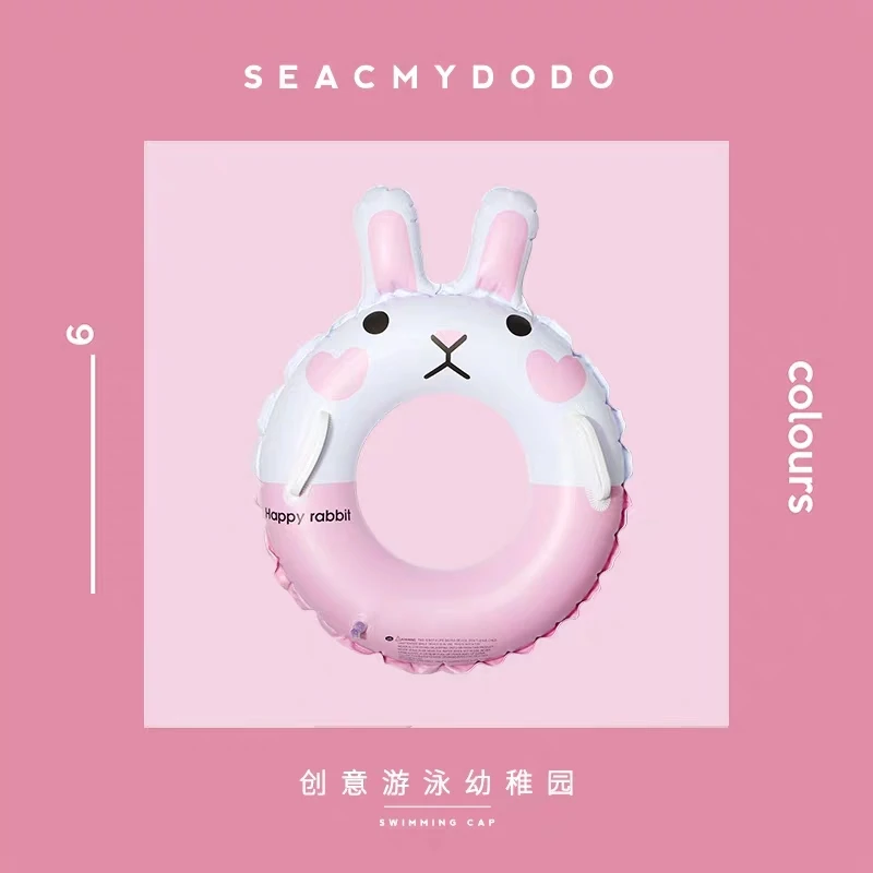 

Kids Cartoon Swimming Ring Kenai Rabbit With Handle Child Lovely Gift Children Summer Inflatable Pool Float Toys High Quality