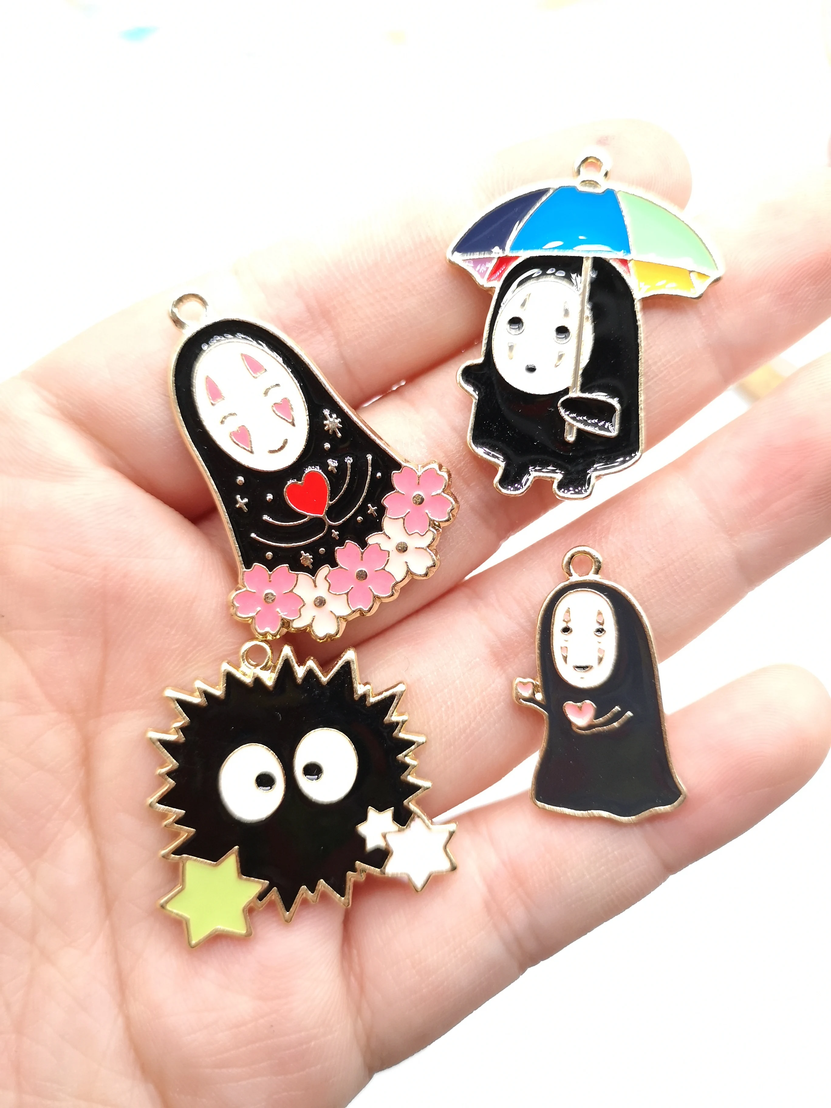 

New Lot 50PCS Japanese anime My neighbor totoro BLACK man Charm earrings Pendants DIY Jewelry Making Accessories