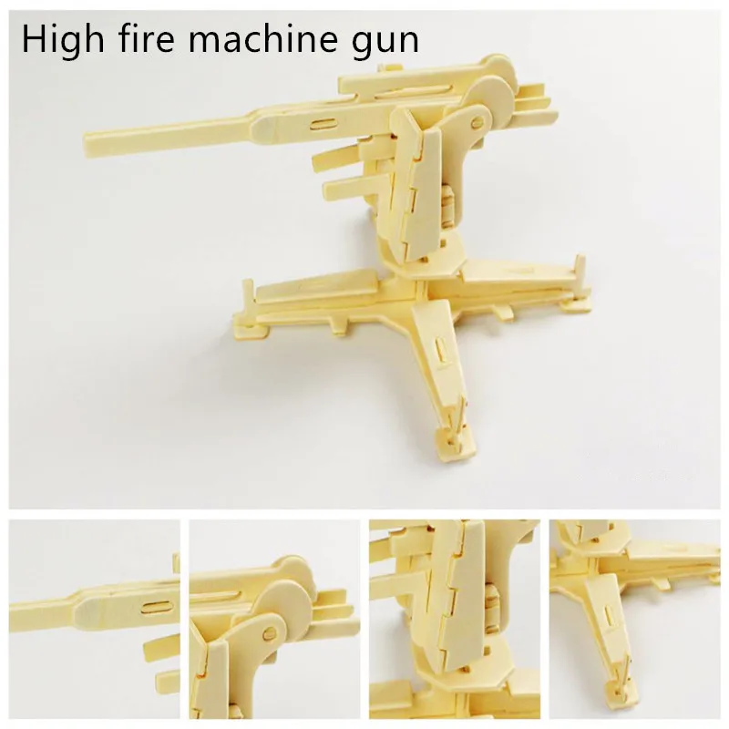 1 шт. 3D деревянные головоломки войны игрушки помогает развить детский интеллект Образование и детская головоломка окружающей среды - Цвет: High fire machine gu