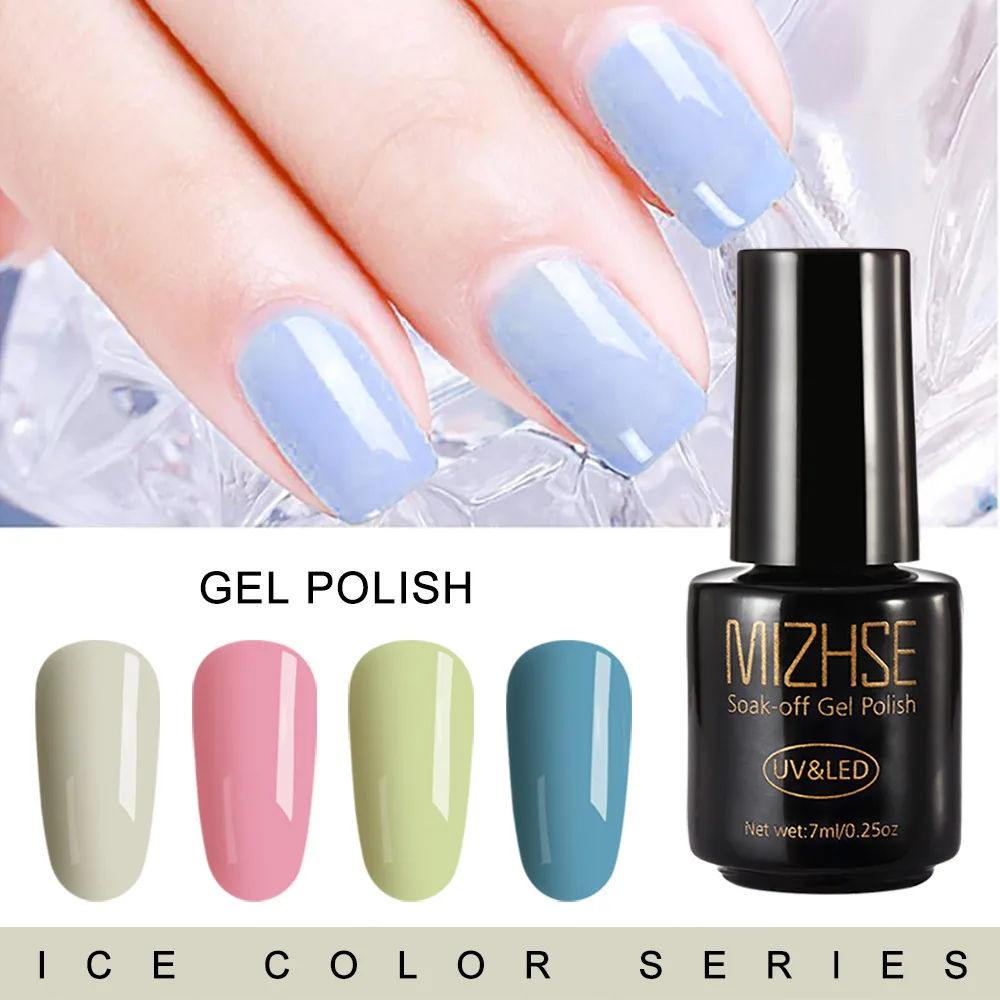 

MIZHSE UV Nail Gel 7ml Semi-transparent Nude Pink Varnish Gel Polish Soak Off Gel Varnish Manicure Primer Hybrid Nail Art