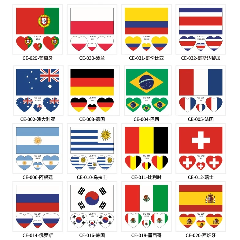 World National Flag Tattoo Sticker On Face Or Arm Waterproof Disposable Usa  Spain Germany European Cup  Buy National Flag Tattoo StickerWaterproof  Disposable TattooFlag Sticker Product on Alibabacom