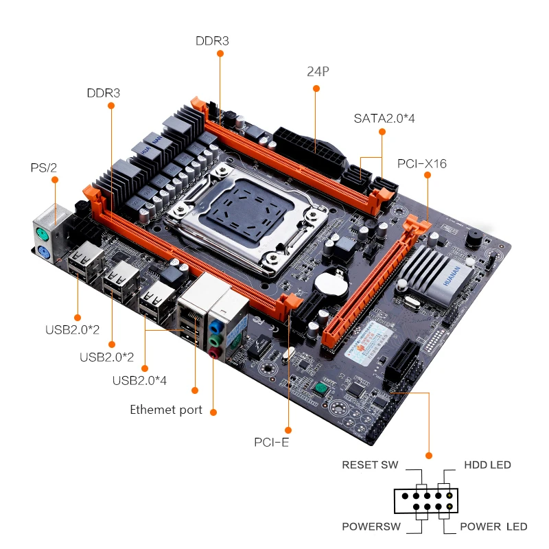 Huananzhi X79 4M материнская плата LGA 2011 USB2.0 SATA2 поддержка памяти REG ECC и процессор Xeon