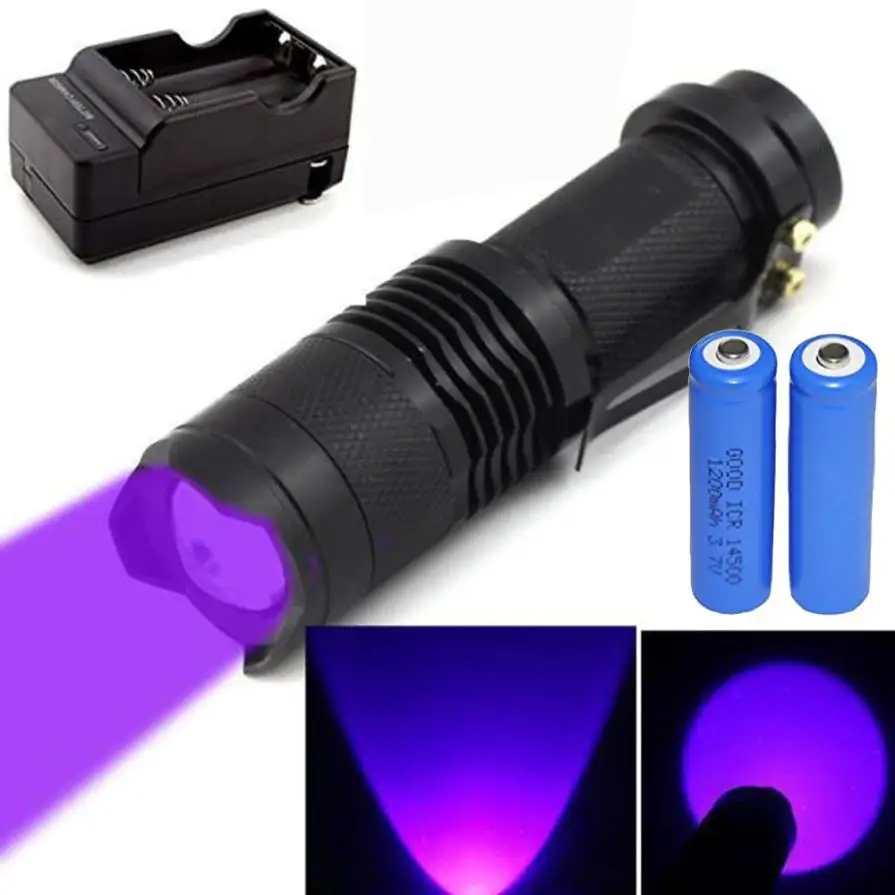 Ultraviolet 3000 LM LED Mini Ultra High Brightness UV Flashlight Set 3