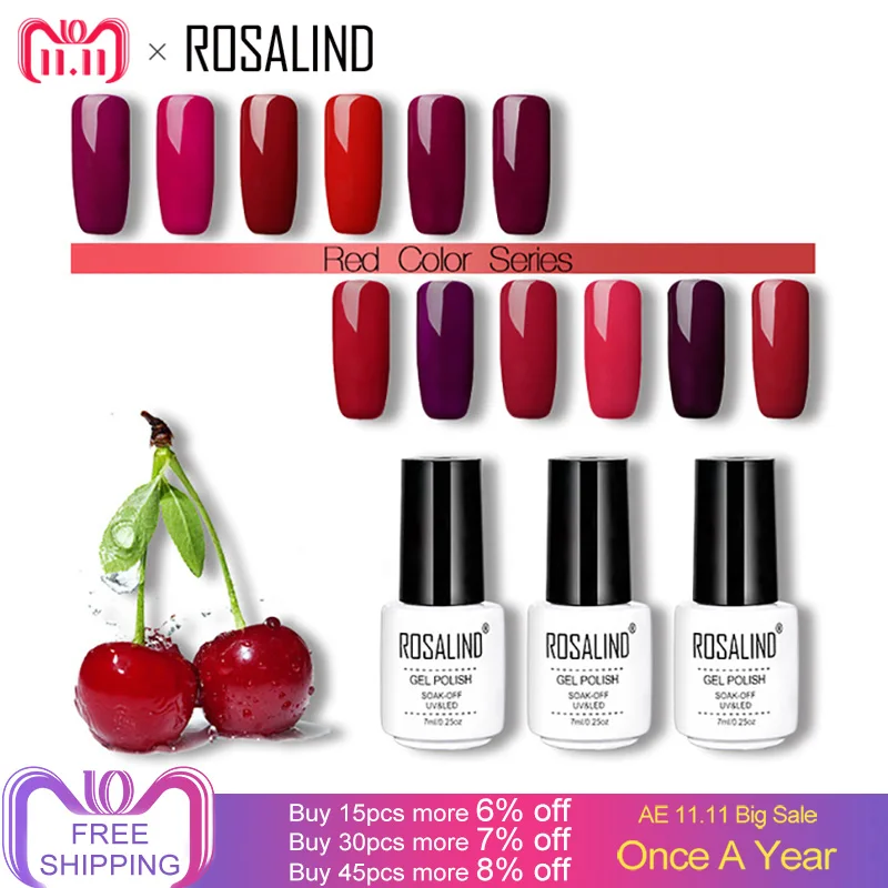 ROSALIND 7ml Nail Gel Polish Manicure Cherry ROSALIND 7ml Nail Gel Polish Manicure Cherry