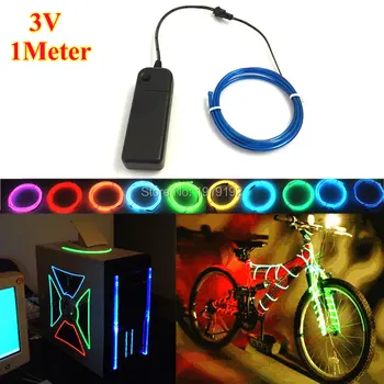

Colorful 1M EL Wire Tube Rope Battery Powered Flexible Neon Cold Light Car Party Wedding Decoration With DC-3V Controller