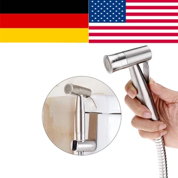 

Handheld Bidet Spray Shower Set Toilet Shattaf Sprayer Douche kit Bidet Faucet Brushed Nickel 304 Stainless Steel spray hose