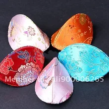 Ручная работа ракушка мини шкатулка для драгоценностей Кольцо Подарочная коробка шелковая парча украшение картонная монета кошелек Для Хранения Чехол 50 шт./партия