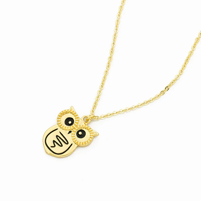

ACEBFEET New 2018 Cute Gold Color Chain Animal Necklaces Lovely Owl Pendants Necklace Fashion Jewelry For Women Choker Gift