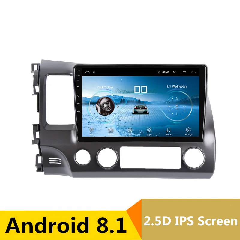 

10" 2.5D IPS Android 8.1 Car DVD Multimedia Player GPS For Honda Civic 2004 2005 2006-2011 2007 audio radio stereo navigation