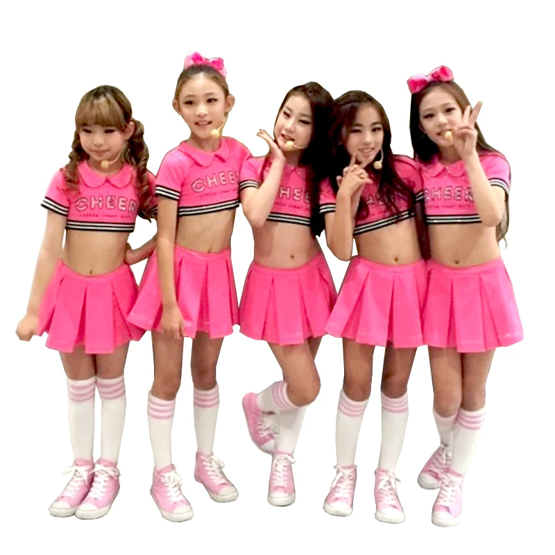 

child red cheerleader costume dance dress for girl jazz modern dance costumes kids
