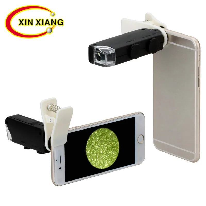 Xinxiang Microscope Magnifier Universal Cell Phone Glasses Magnifying With LED Light 60X 100X