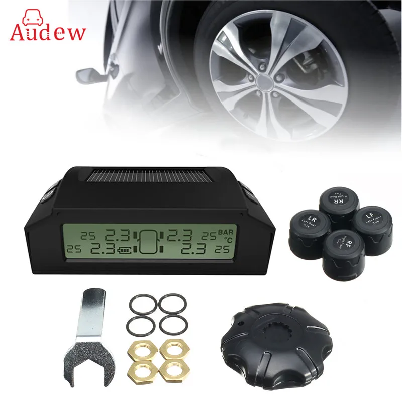 font b TPMS b font Tyre Pressure Monitoring Intelligent System 4 External Sensors Solar Energy