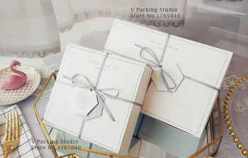 

White/Gray colour Gift Boxes For Cake Packing Paper Box Cupcake/Candy Wedding Favors Boxes 100pcs/lot