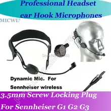Micwl "динамический" голова носить Беспроводной гарнитура микрофон для Sennheiser ew G1 G2 G3 поясной микрофон Системы