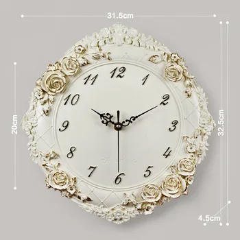 

European Creative Wall Clock Quiet Hotel Decorative Restaurant Watch Shabby Chic Wall Clocks Home Decor Reloj De Pared 50ZB061