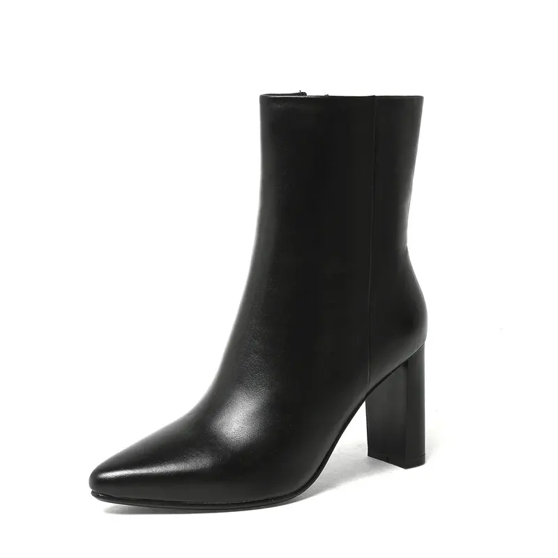 Aus Fur Black Spitz Stiefel Fur Frauen beige Heels Der Memunia With Leder Fur 2018 Echtem Winter Not High Neue Mittlere Waden black waa6Xq