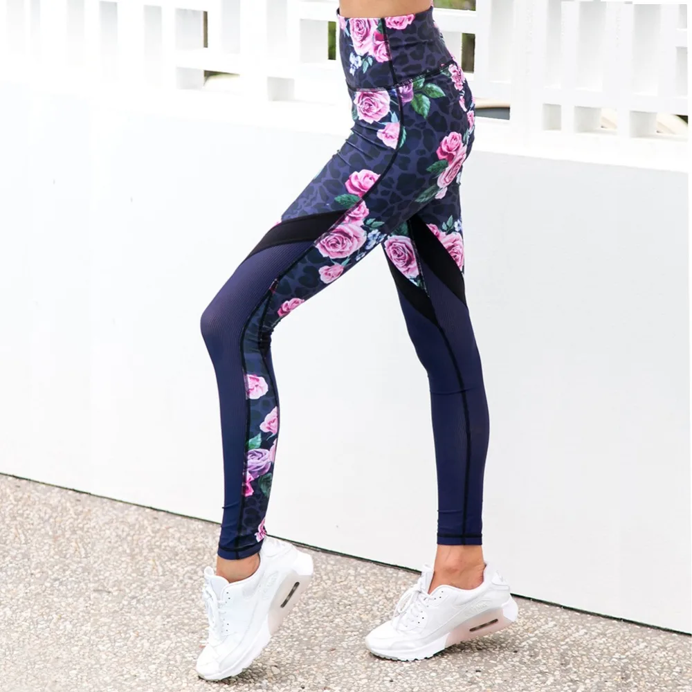 

2019 Sport Leggings High Waist Pants Gym Clothes Sexy Running Floral Print Yoga Tights Women Fitness Yoga Pants