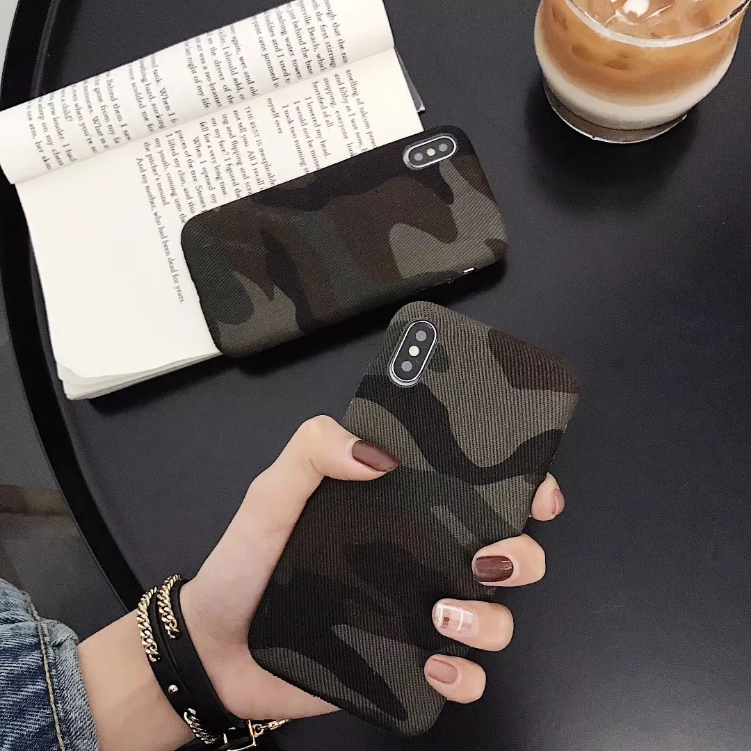 Модный Камуфляжный зеленый чехол для телефона iPhone 6 6s 7 8 Plus X Xs Max Xr тисненый