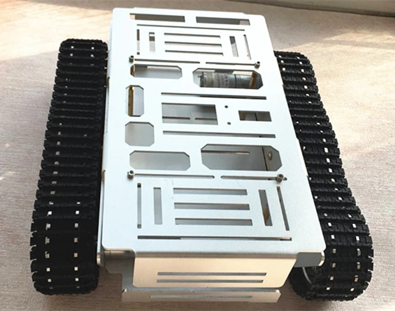 

Mini Tank Smart Car Platform Tracked Robot Aluminium Chassis with Powerful Motor for DIY STEM Experimantal Education